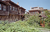 Nessebar - vernacular architecture of wooden houses of the typical Black Sea style 